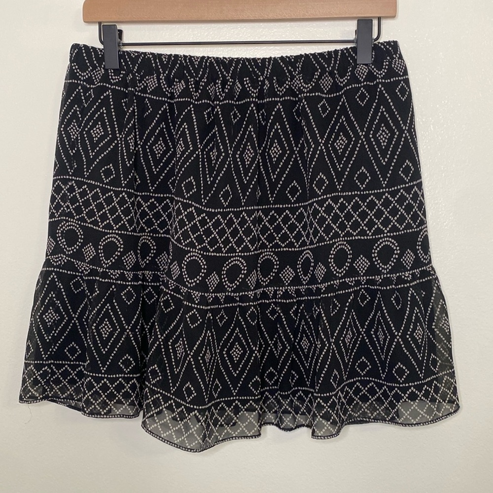 Madewell Size Medium Black Boho Print Layer Skirt